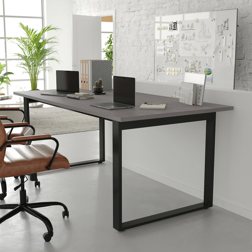 Contemporary 72x36 Commercial Grade Conference Table, Gray Oak