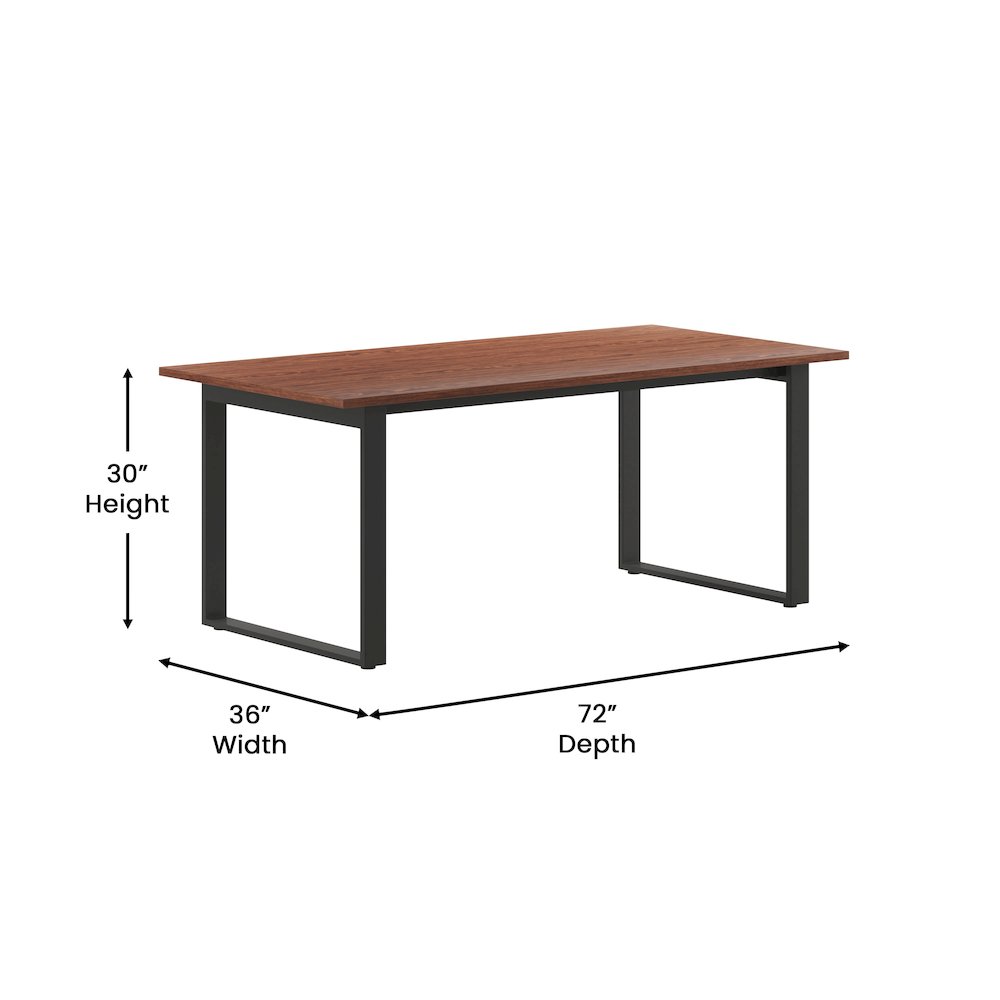 Contemporary 72x36 Commercial Grade Conference Table, Walnut