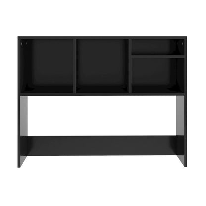 Lotus Desktop Bookshelf Storage Organizer with Multiple Cubbies in Black