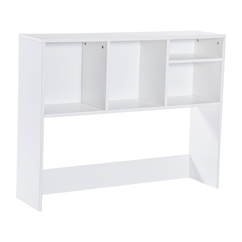 Lotus Desktop Bookshelf Storage Organizer with Multiple Cubbies in White