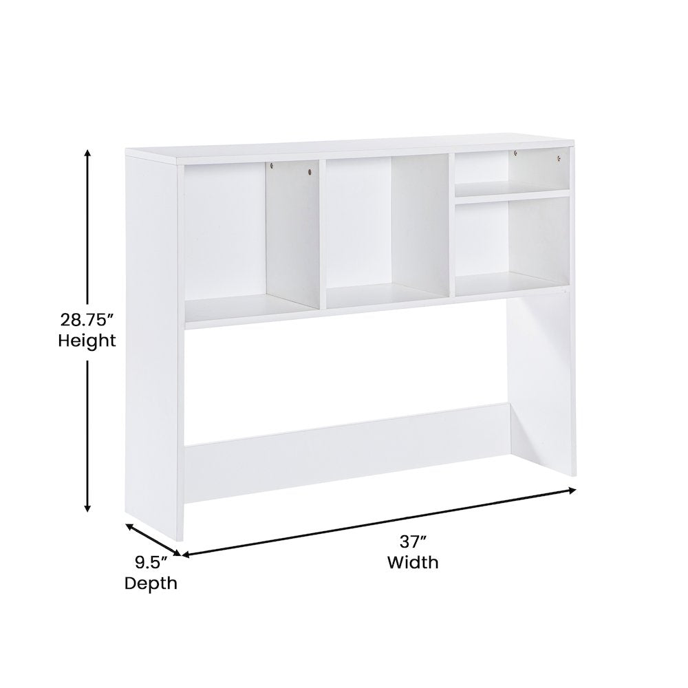 Lotus Desktop Bookshelf Storage Organizer with Multiple Cubbies in White