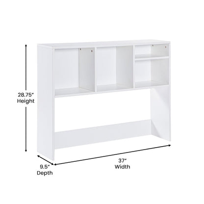 Lotus Desktop Bookshelf Storage Organizer with Multiple Cubbies in White