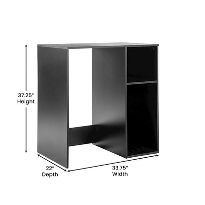 Lotus Mini Fridge Bookshelf Storage Station Organizer with Cubbies in Black