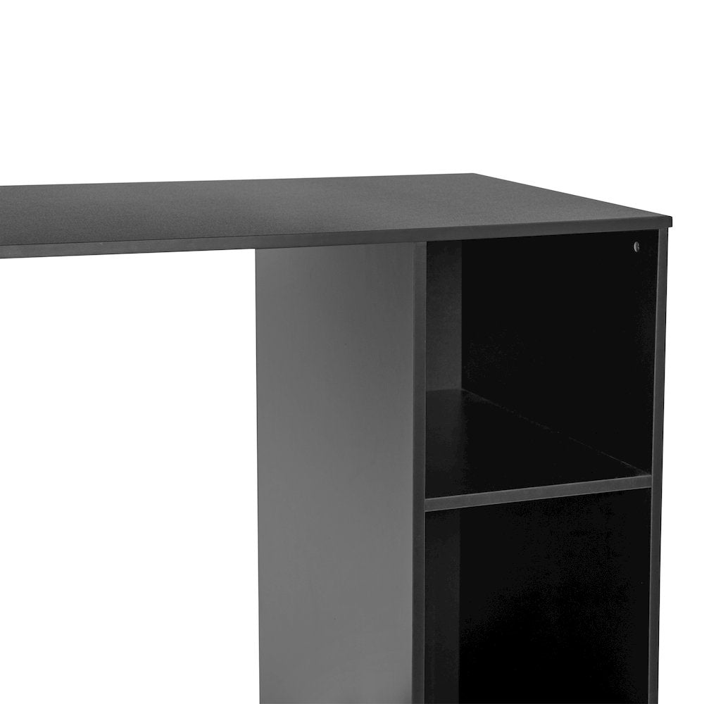 Lotus Mini Fridge Bookshelf Storage Station Organizer with Cubbies in Black