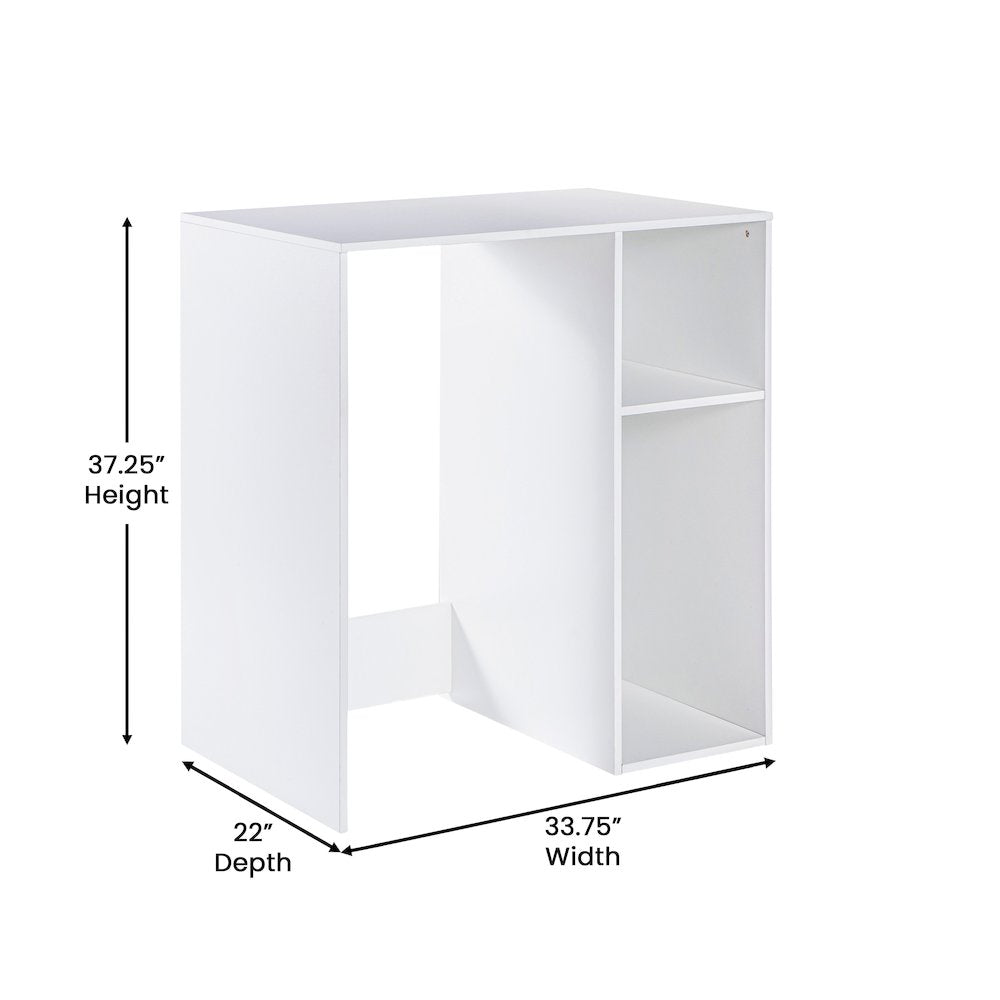 Lotus Mini Fridge Bookshelf Storage Station Organizer with Cubbies in White