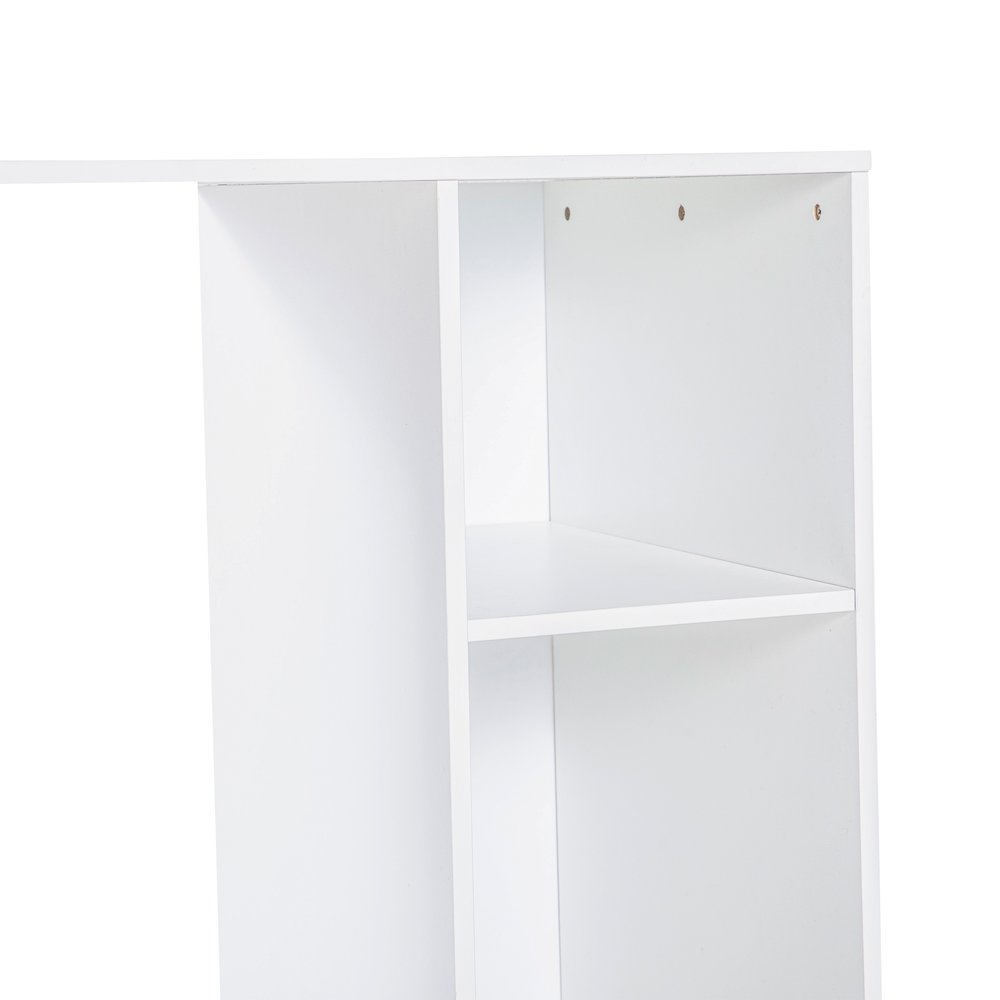 Lotus Mini Fridge Bookshelf Storage Station Organizer with Cubbies in White