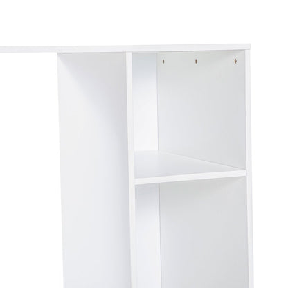 Lotus Mini Fridge Bookshelf Storage Station Organizer with Cubbies in White