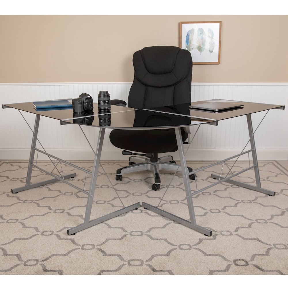 L-Shaped Desk 83.5" Computer Corner Desk, Black