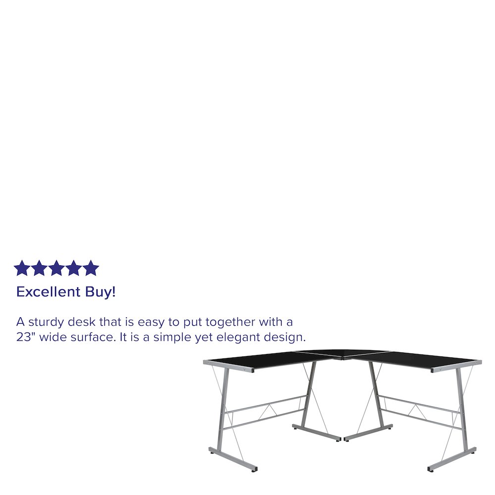 L-Shaped Desk 83.5" Computer Corner Desk, Black