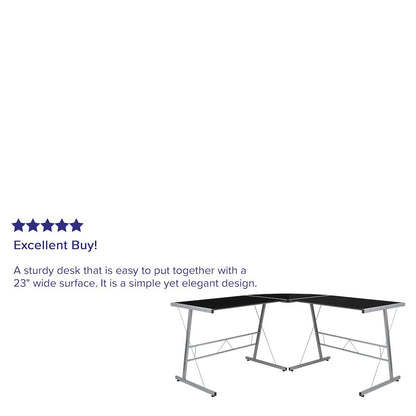 L-Shaped Desk 83.5" Computer Corner Desk, Black