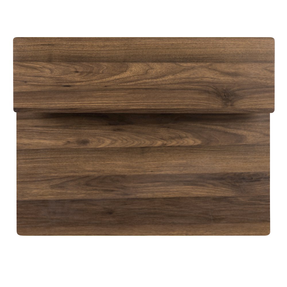Rustic Walnut Computer Desk with Top and Lower Storage Shelves