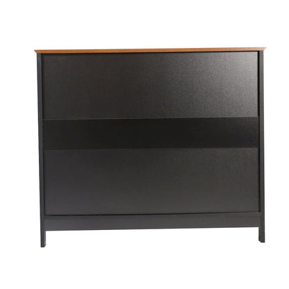Classic Buffet and Sideboard Storage Cabinet, Walnut Top/Black Frame