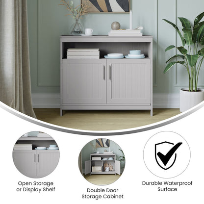 Classic Buffet and Sideboard Storage Cabinet, Gray