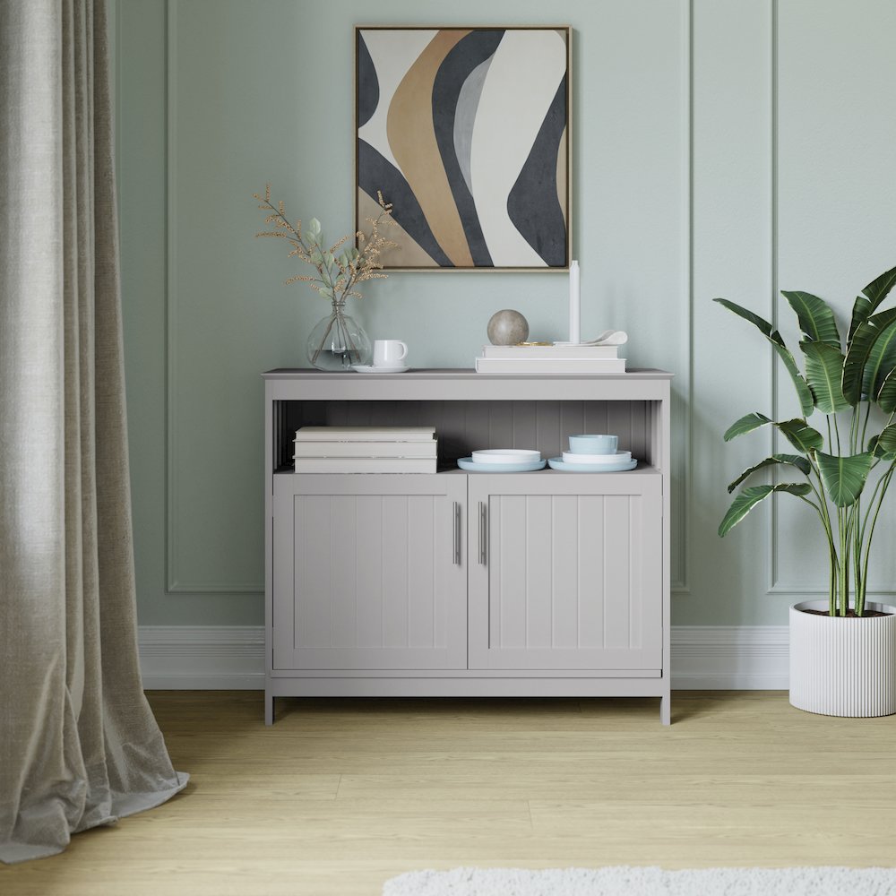 Classic Buffet and Sideboard Storage Cabinet, Gray