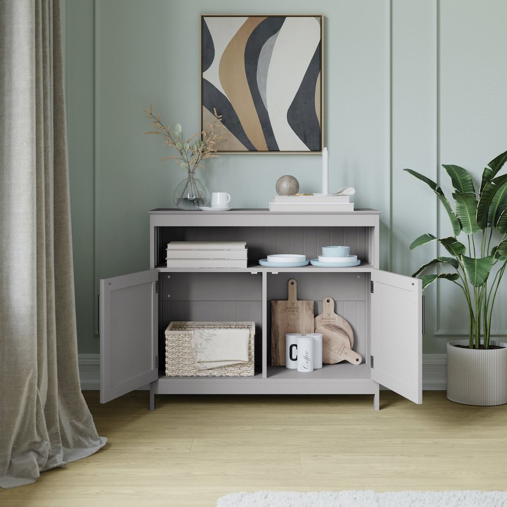 Classic Buffet and Sideboard Storage Cabinet, Gray