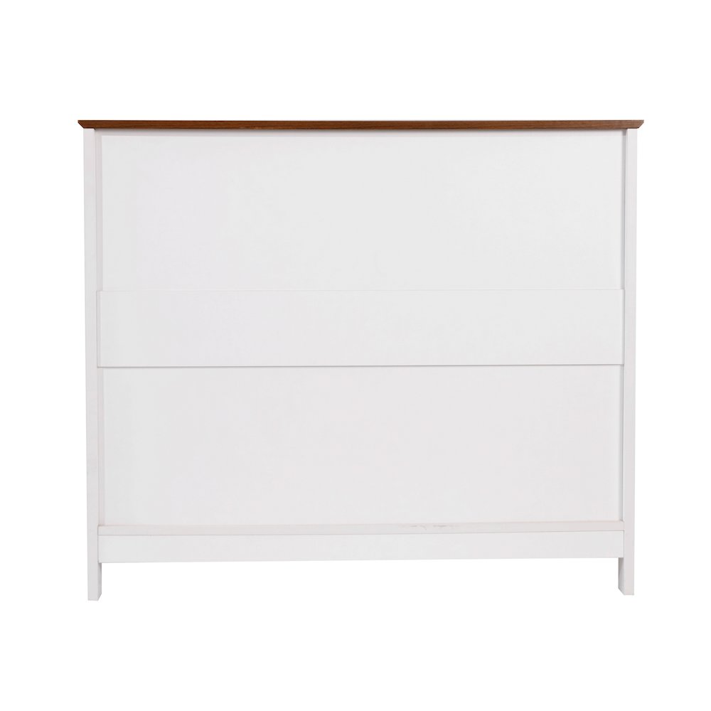 Classic Buffet and Sideboard Storage Cabinet, Walnut Top/White Frame
