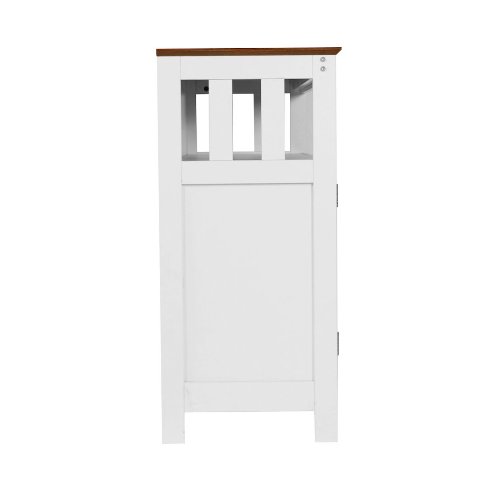 Classic Buffet and Sideboard Storage Cabinet, Walnut Top/White Frame