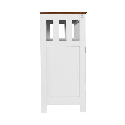 Classic Buffet and Sideboard Storage Cabinet, Walnut Top/White Frame