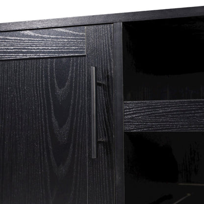 Traditional Bar and Sideboard Storage Cabinet, Black