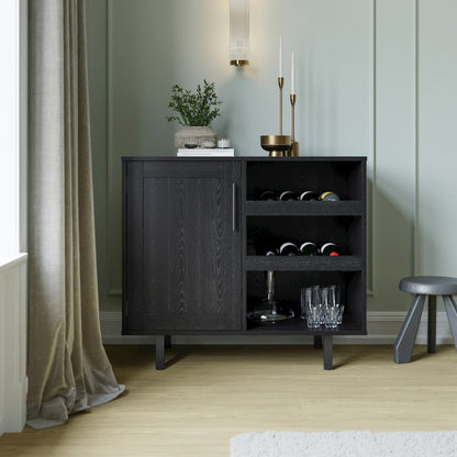 Traditional Bar and Sideboard Storage Cabinet, Black