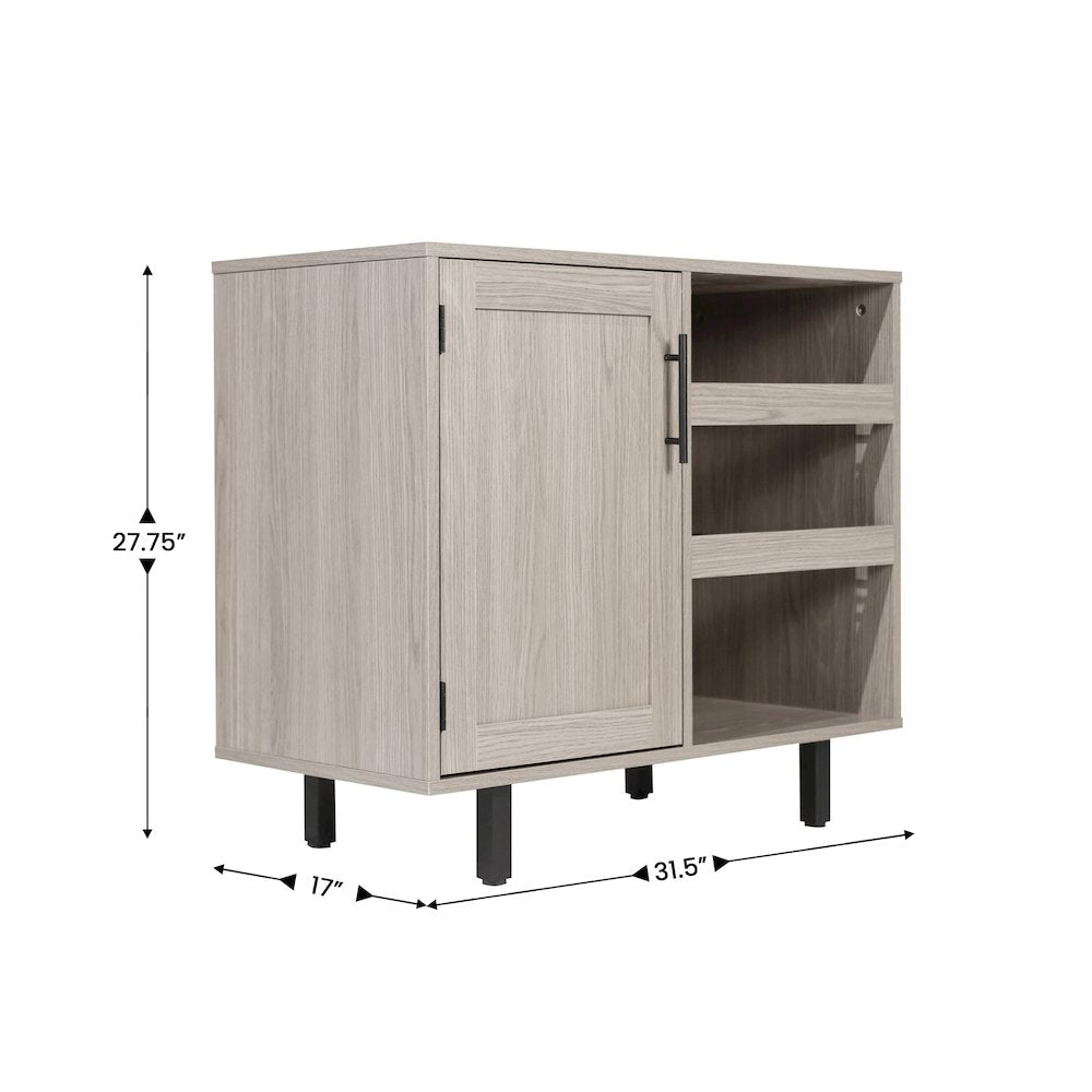 Traditional Bar and Sideboard Storage Cabinet, Gray