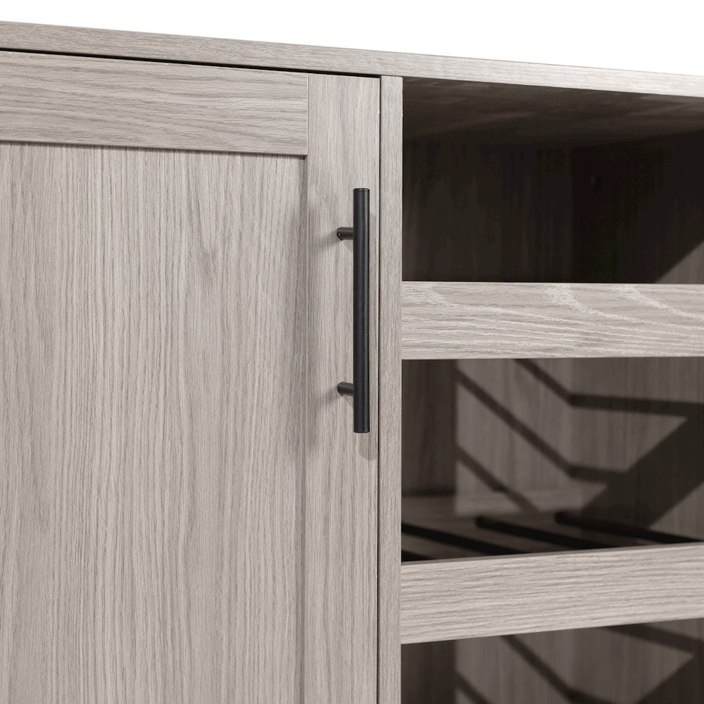 Traditional Bar and Sideboard Storage Cabinet, Gray