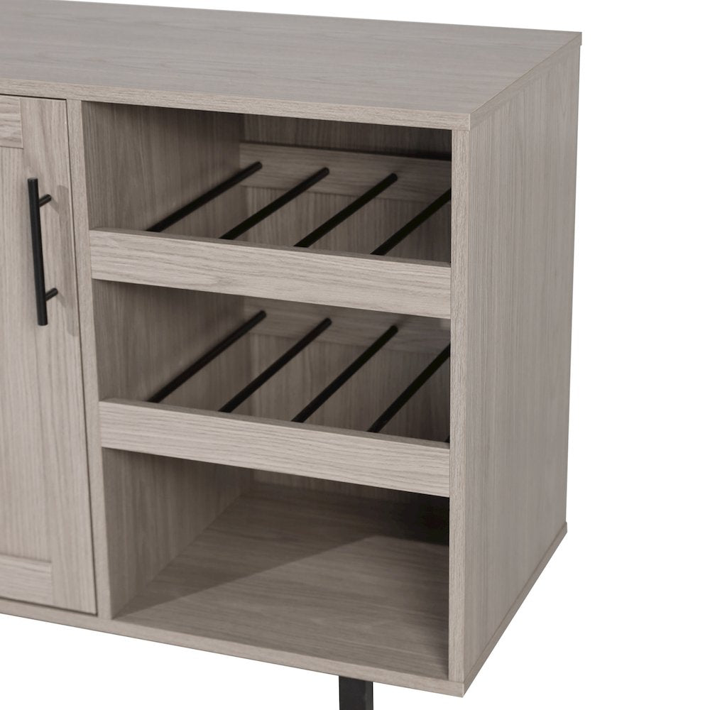 Traditional Bar and Sideboard Storage Cabinet, Gray
