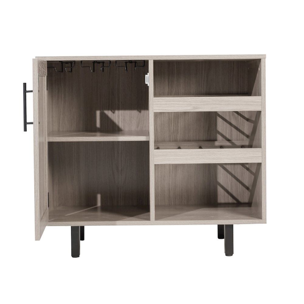 Traditional Bar and Sideboard Storage Cabinet, Gray