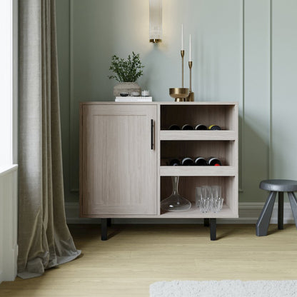 Traditional Bar and Sideboard Storage Cabinet, Gray
