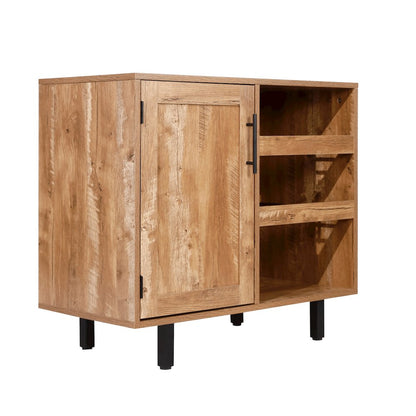 Traditional Bar and Sideboard Storage Cabinet, Light Brown
