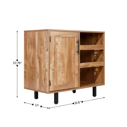 Traditional Bar and Sideboard Storage Cabinet, Light Brown