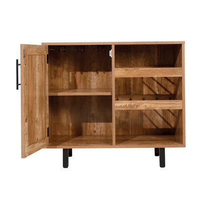 Traditional Bar and Sideboard Storage Cabinet, Light Brown