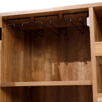 Traditional Bar and Sideboard Storage Cabinet, Light Brown
