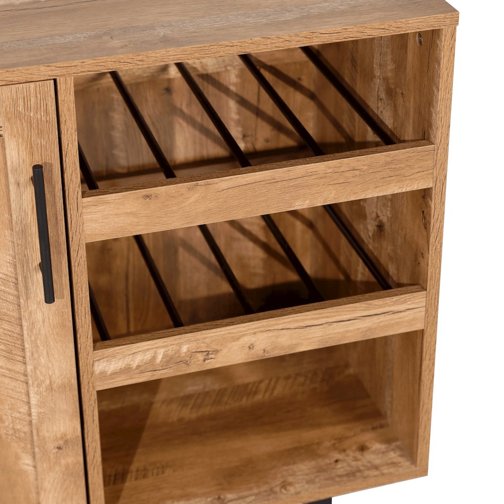 Traditional Bar and Sideboard Storage Cabinet, Light Brown
