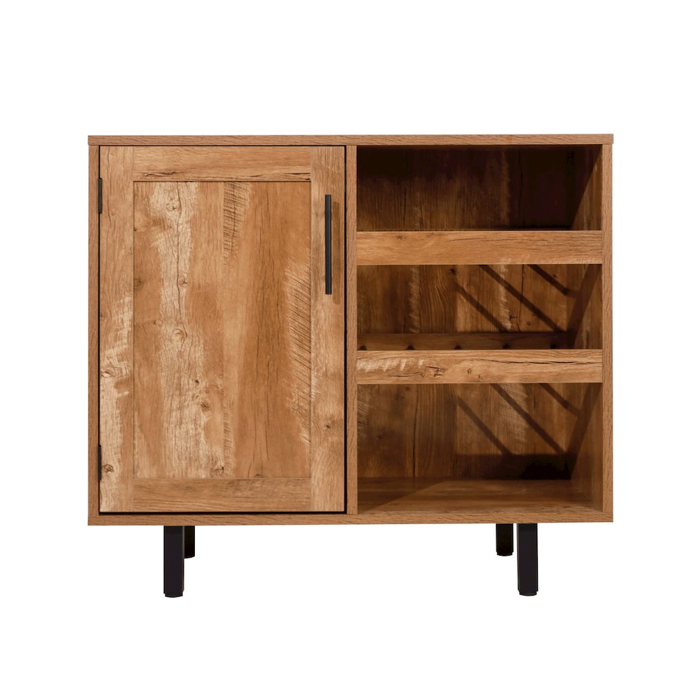 Traditional Bar and Sideboard Storage Cabinet, Light Brown