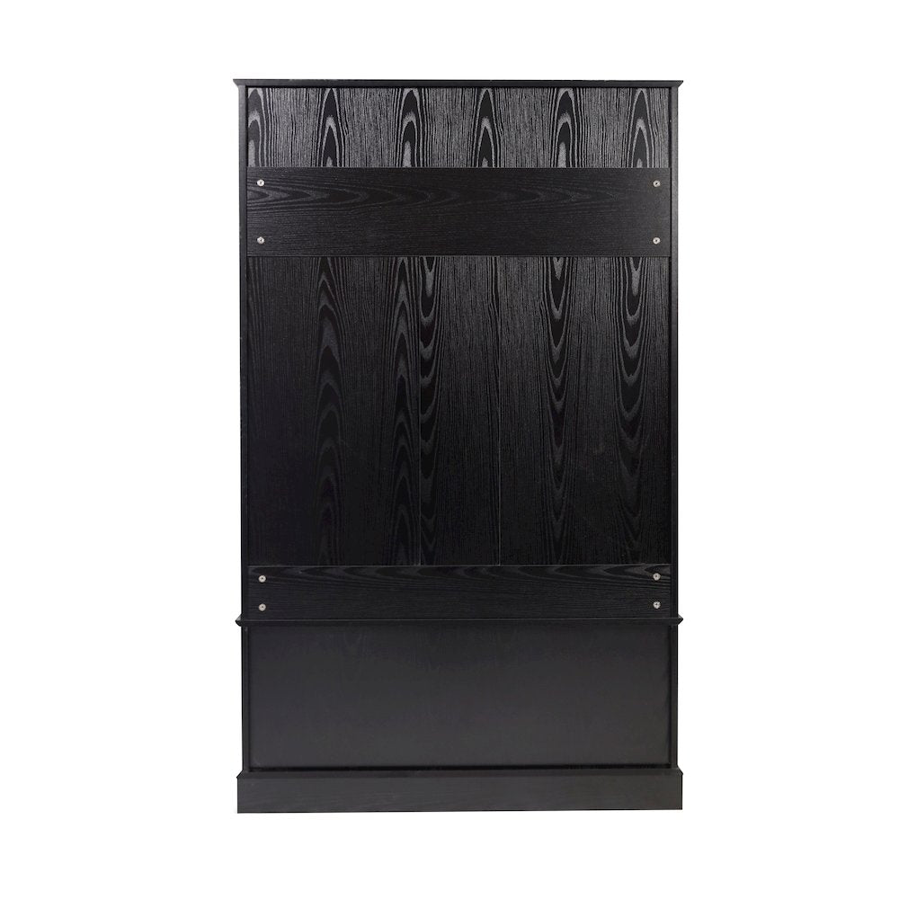 40" Wide Hallway Tree with Storage, Black