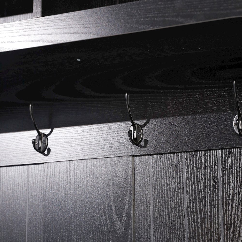 40" Wide Hallway Tree with Storage, Black