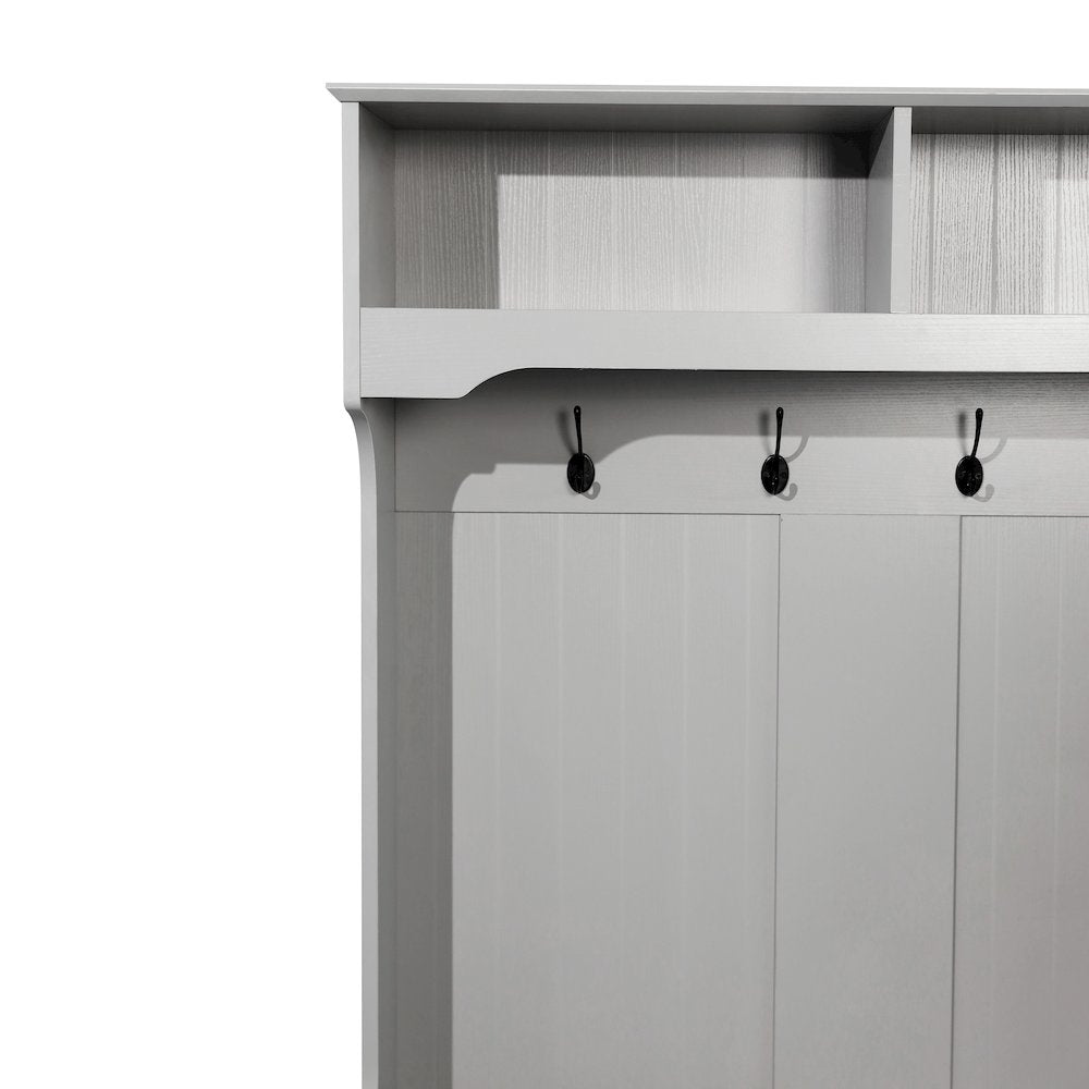 40" Wide Hallway Tree with Storage, Gray