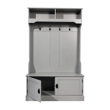 40" Wide Hallway Tree with Storage, Gray