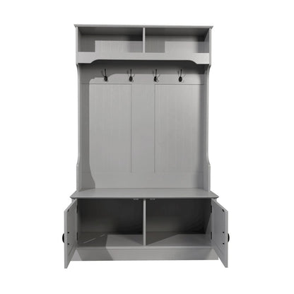 40" Wide Hallway Tree with Storage, Gray
