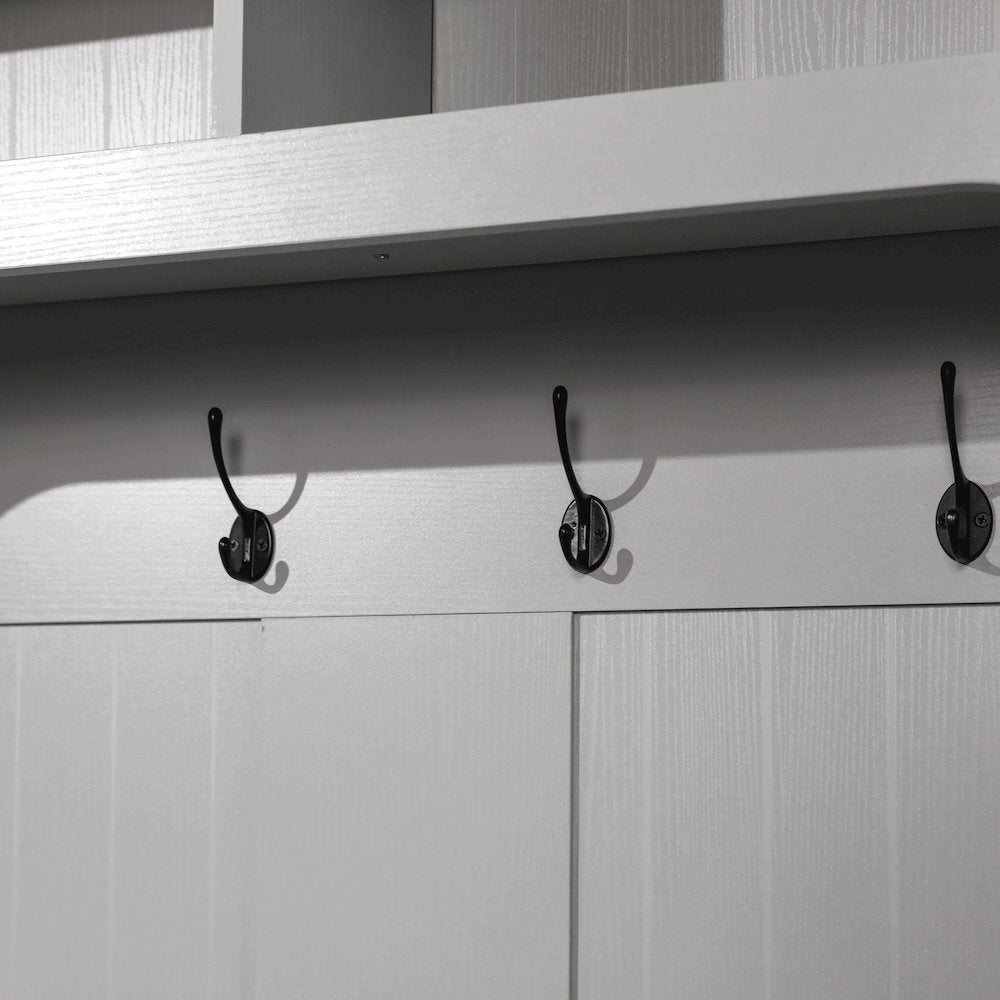 40" Wide Hallway Tree with Storage, Gray