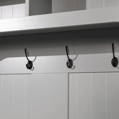 40" Wide Hallway Tree with Storage, Gray