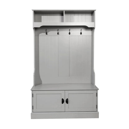 40" Wide Hallway Tree with Storage, Gray