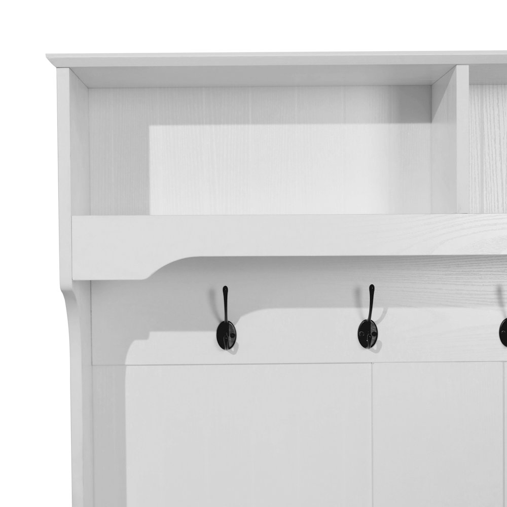 40" Wide Hallway Tree with Storage, White
