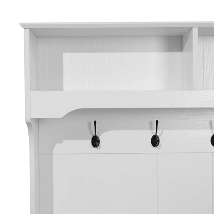 40" Wide Hallway Tree with Storage, White