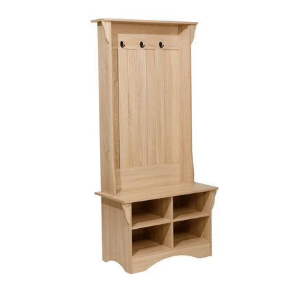 31.5" Hallway Tree with Storage, Weathered Natural