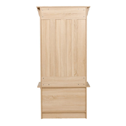 31.5" Hallway Tree with Storage, Weathered Natural