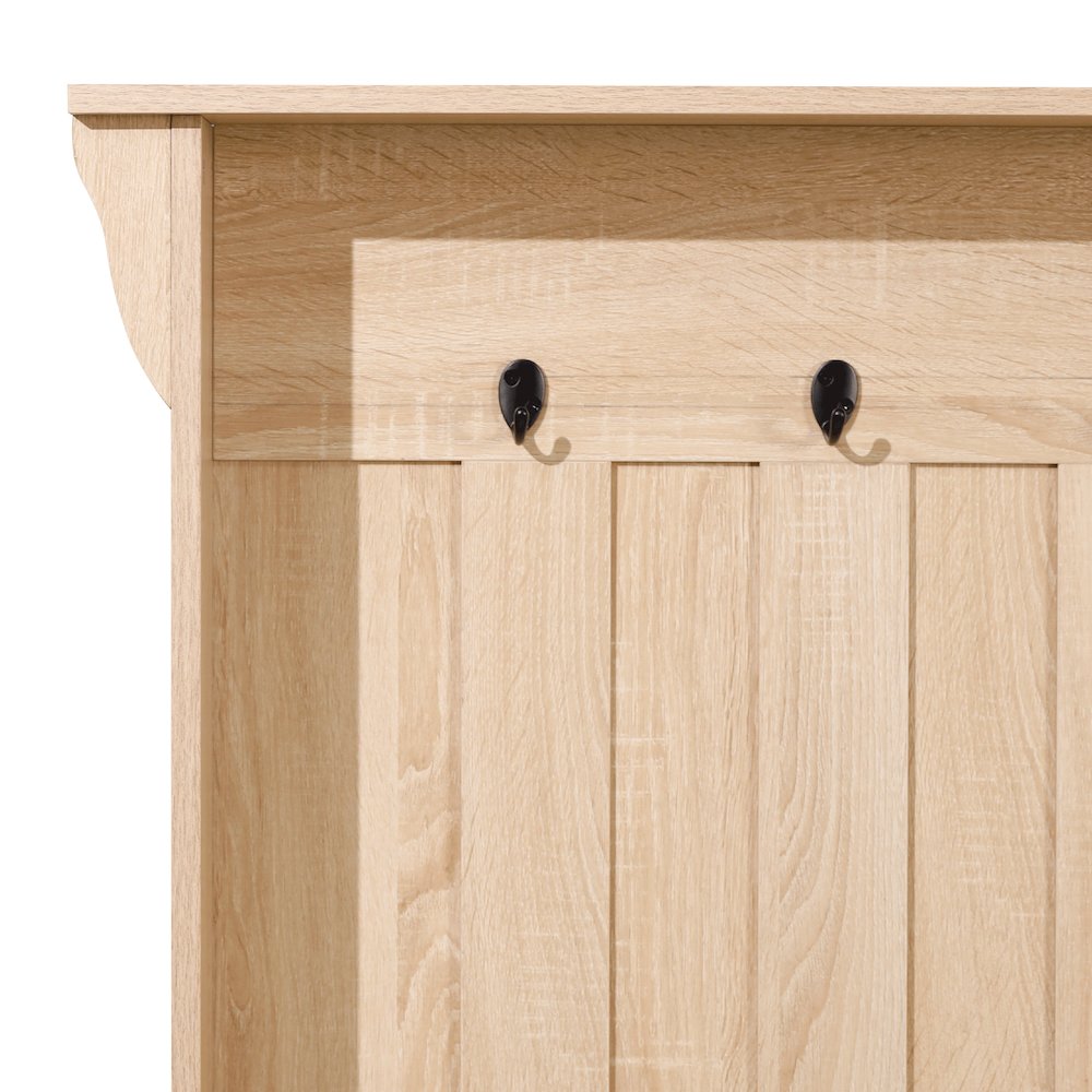 31.5" Hallway Tree with Storage, Weathered Natural