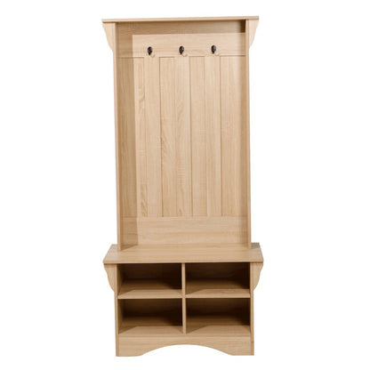 31.5" Hallway Tree with Storage, Weathered Natural