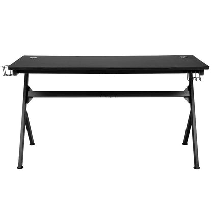 55" x 24" Extra Large Gaming Desk with Headphone Hook and Cup Holder